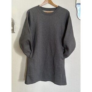 NWOT Pact Courtside Sweatshirt Dress Long Sleeve  Gray Medium Organic Cotton